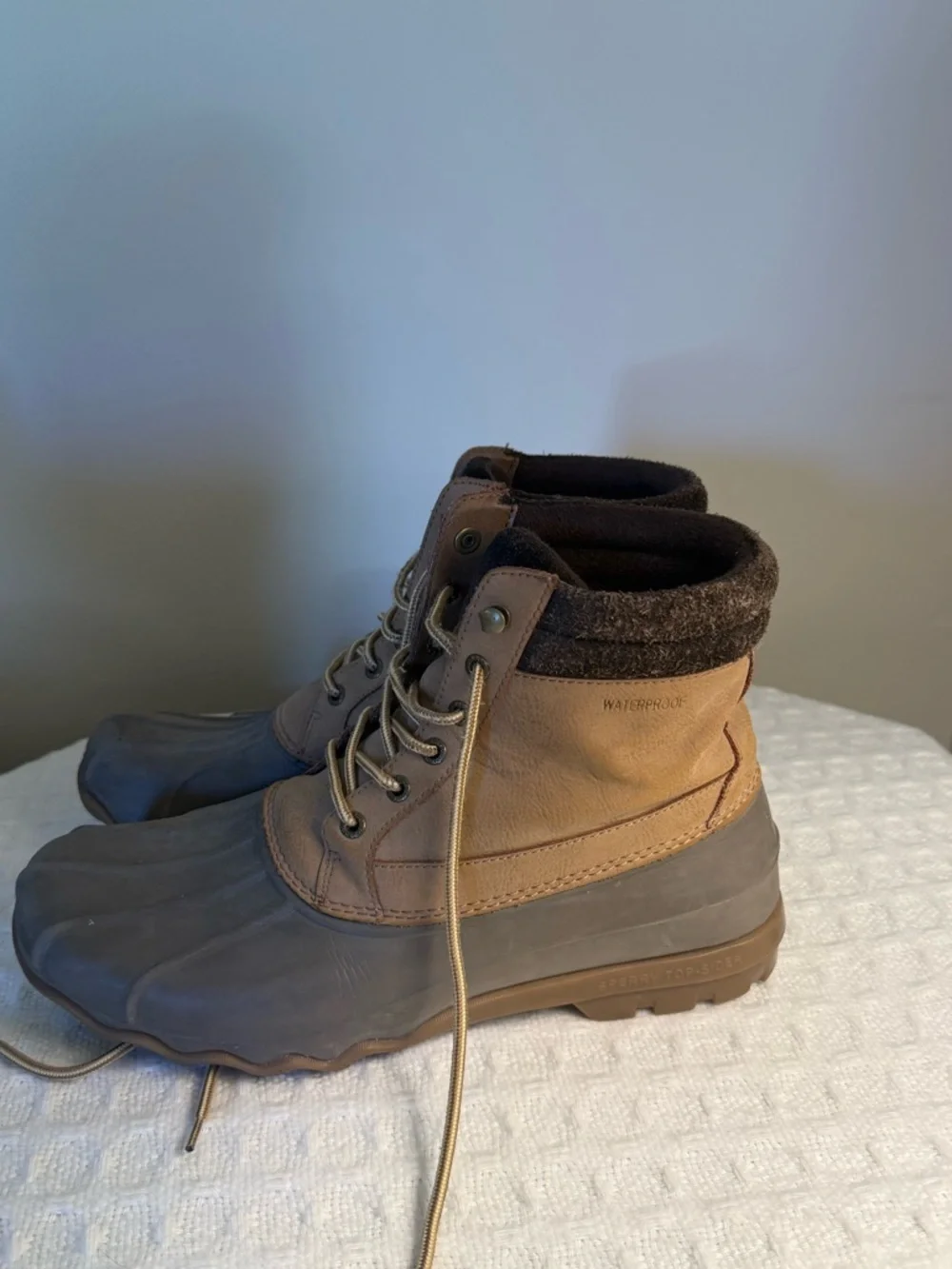 Sperry Two-Tone Brown and Dark Brown Waterproof Duck Boots